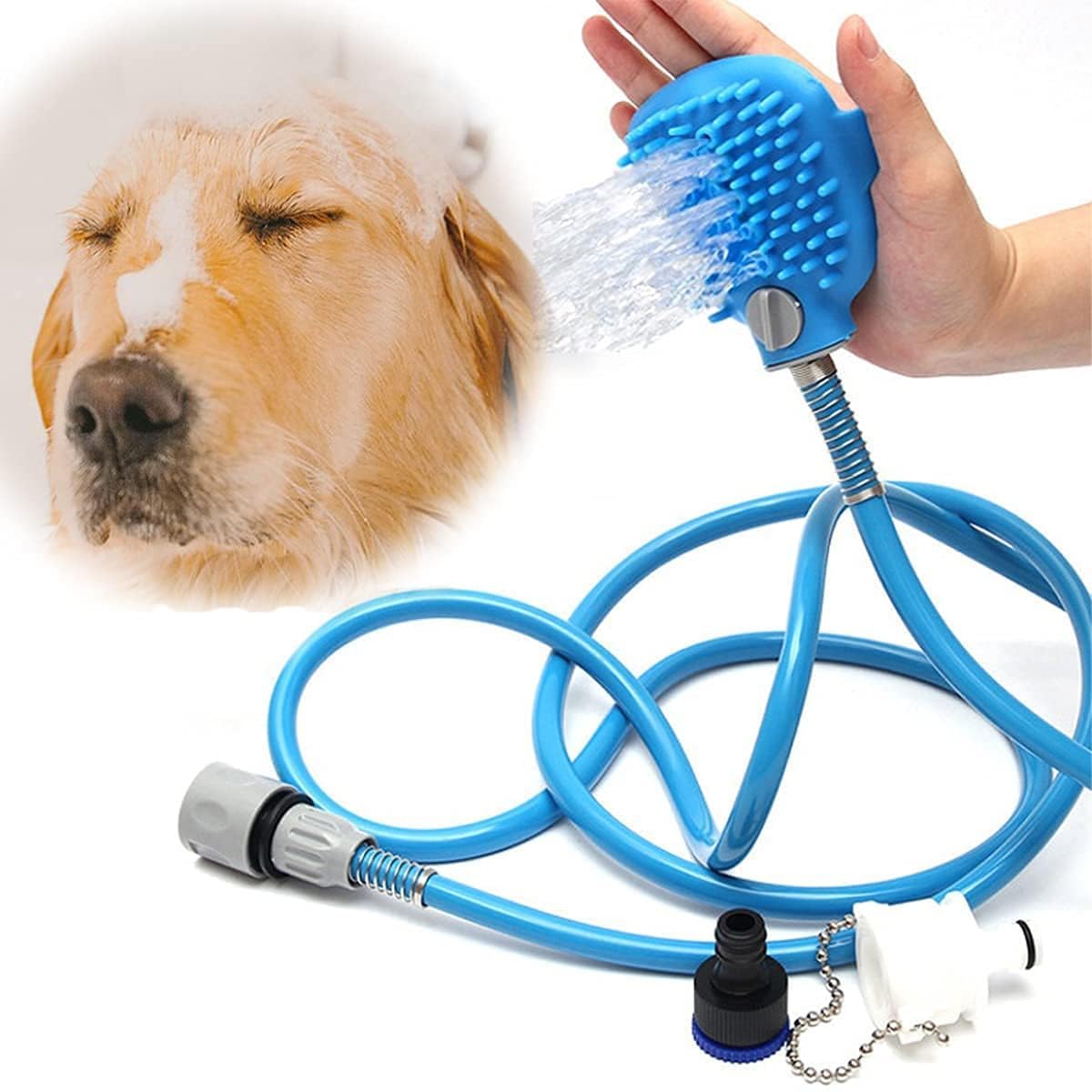 Blase® Dog Shower Attachment, Shower Sprayer and Scrubber, Pet Bath Brush with Indoor & Outdoor Adaptors, Pet Bathing Tool, Massager Shower Sprayer, Shower Accessories for Dog Cat Horse Grooming (B0CW249F1X) Amazon Price History, Amazon Price Tracker