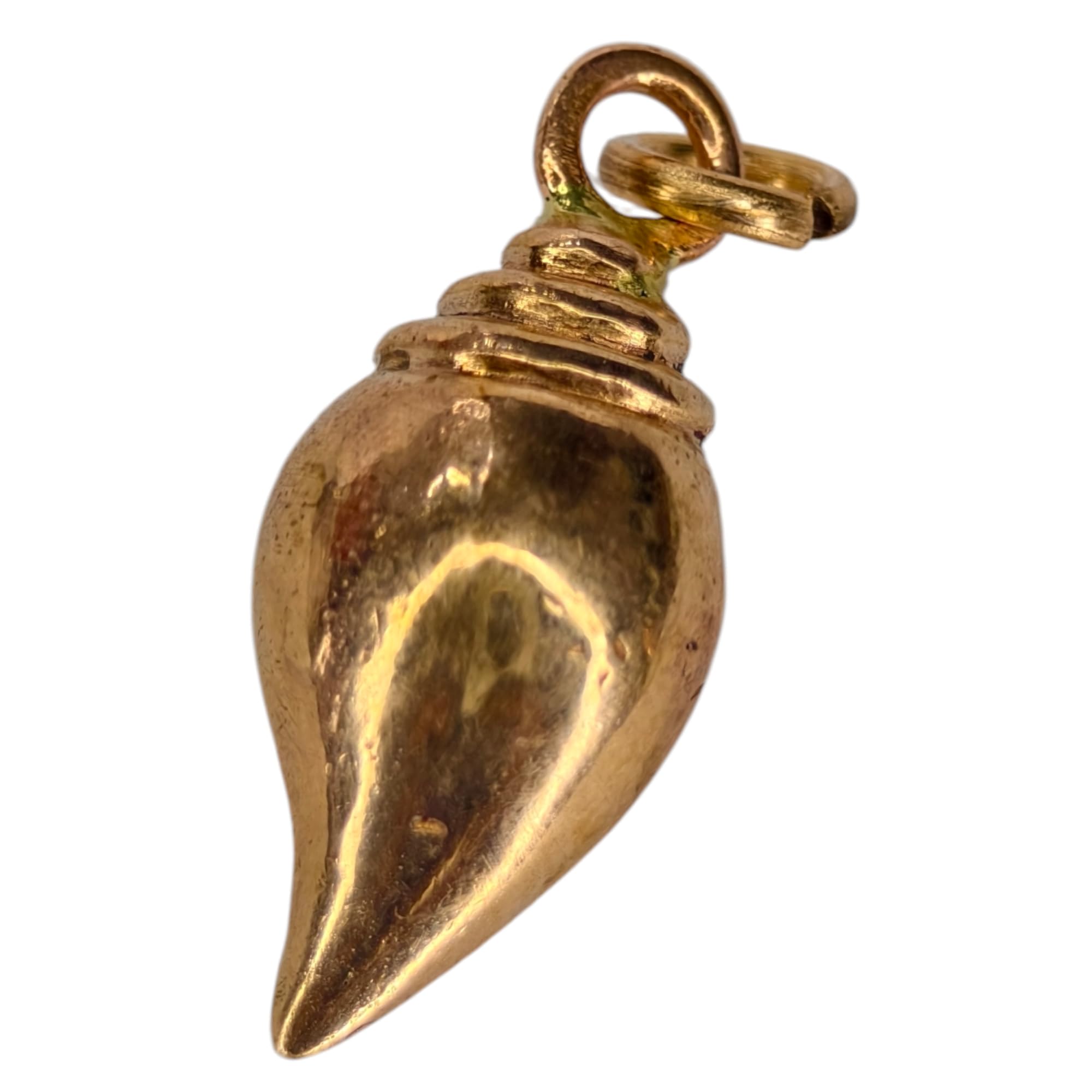 MURUGASARASWATHI Metals Sangh Shankh Panchaloha Plated Spiritual Pendant, Gold Finish, Conch Shell Design for Men & Women