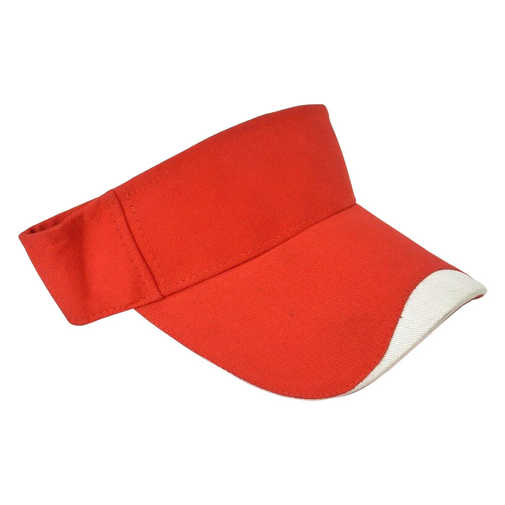 Sport Wave Sandwich Visor - Twill Cotton Ball Caps - Sun Visor for Printing - Red.