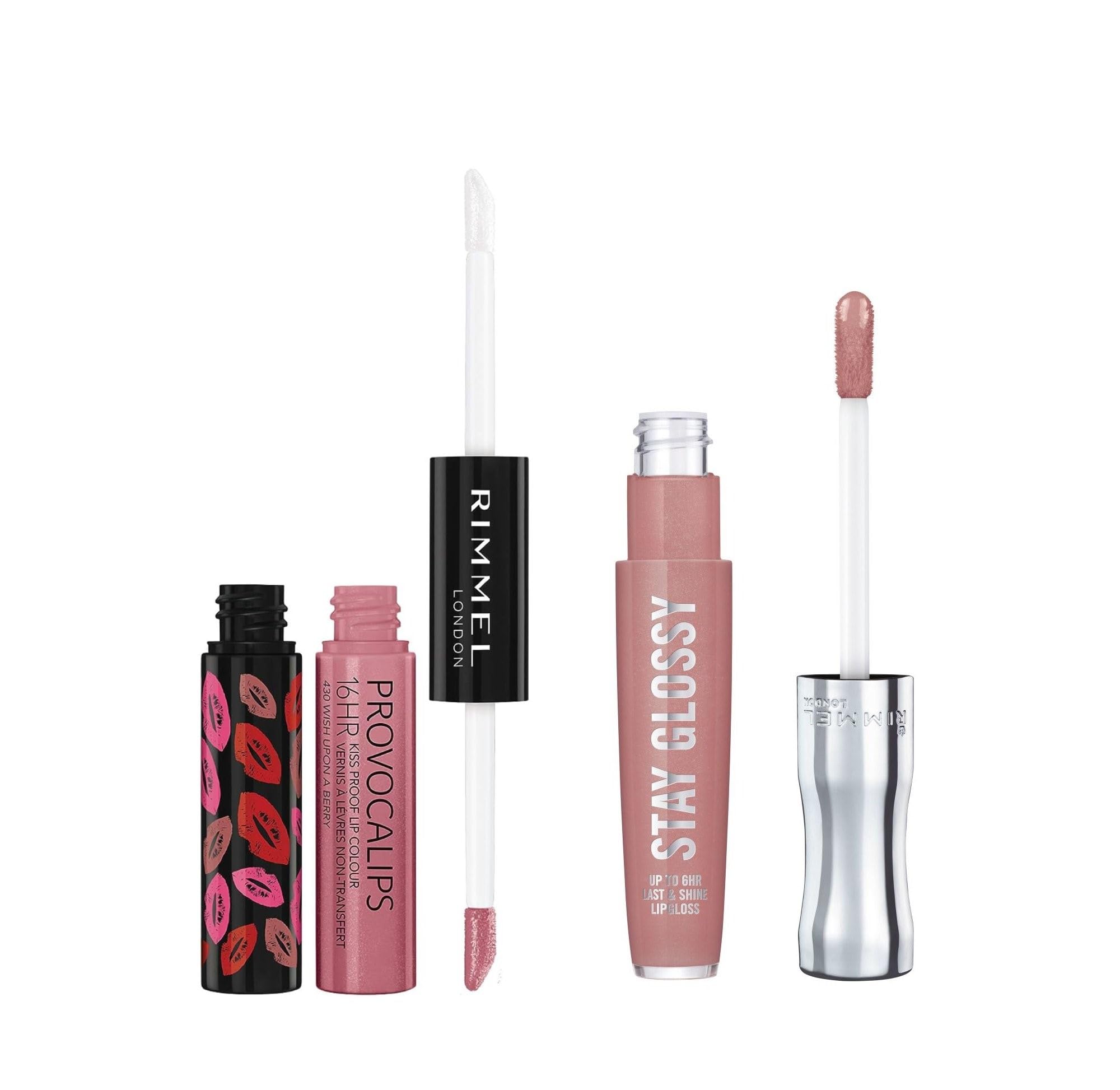 RimmelProvocalips Lip Colour, Wish Upon A Berry & Stay Glossy 6 Hour Lip Gloss, Blushing Belgraves Bundle