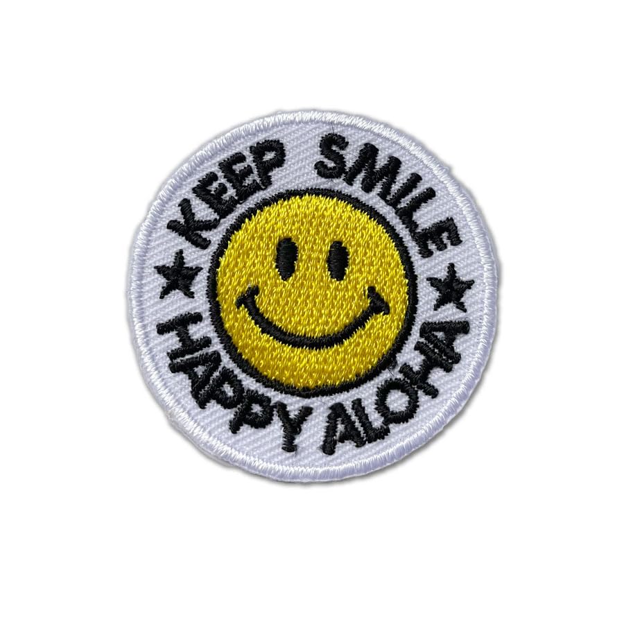 Amazon.co.jp: ワッペン 小さい スマイル ニコちゃん 青ふち 赤