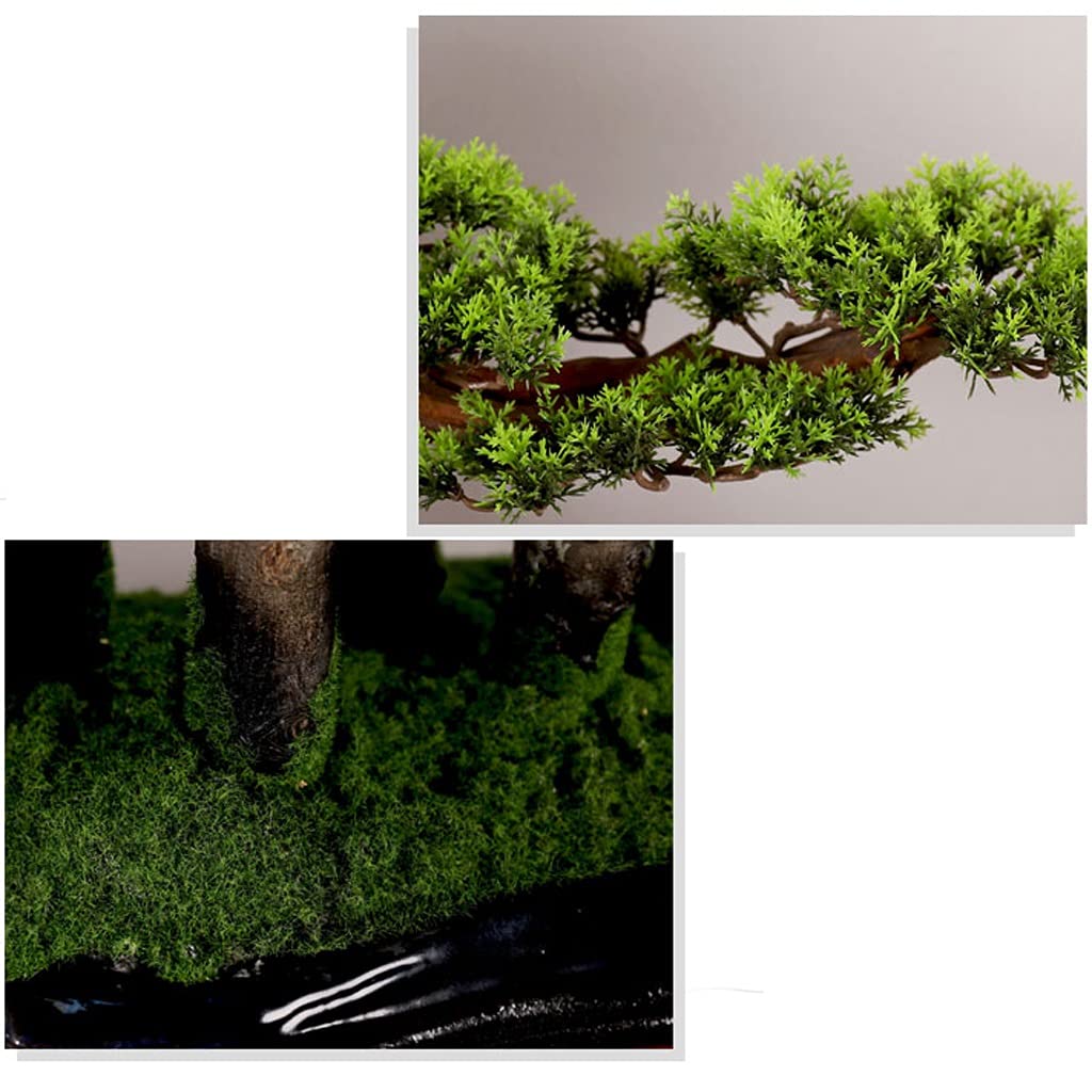 Artificielle Bonsaï Arbre Artificiel Bonsai Chinois Paysage Simulation Plantes Galets Cailloux Chiffres en céramique Zen Simulation Arbre Plantes en Pot Plante Artificielles (Color : Bruin)