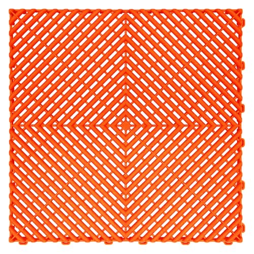 15.7"x15.7" Garage Flooring Tiles, Non-Slip Interlocking Plastic Garage Floor Mat,