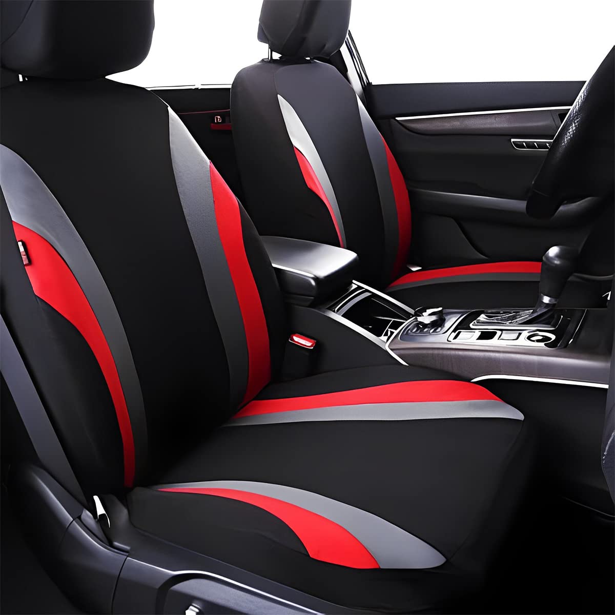 Capas De Assento De Carro Universal Fit: Racing Style PVC Com Detalhes Em Camurç