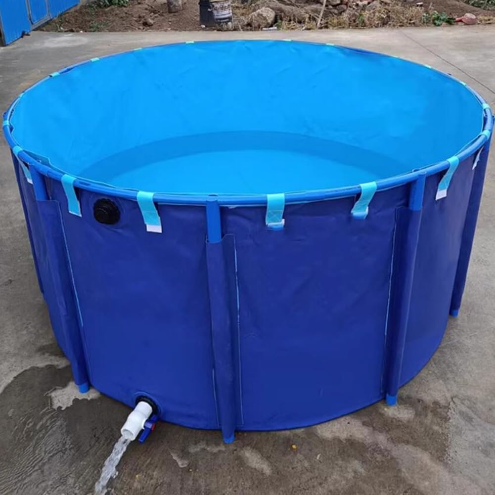 Basen do stawu rybnego z PCV | Niebieskie, wiele rozmiarów do akwakultury i przechowywania wody(1.5x0.6m-1000L/59X24IN)