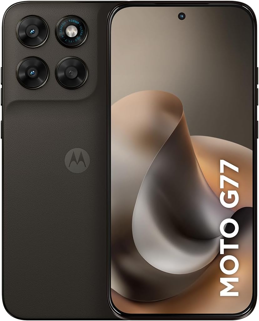 Smartphone Motorola Moto G77 5G - 256GB 24GB (8GB RAM + 16GB RAM Boost) camera 108MP Ultra-Pixel, tela 1.5K extreme Amoled 120hz, ultrarresistente - Marrom