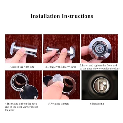 Hojlkld Door Viewer Peep Hole, 200-Degree Door Viewer, Peephole With Heavy Duty Rotating Privacy Cover For 1-1/2" To 2-3/8" Doors (Black) #TOP5