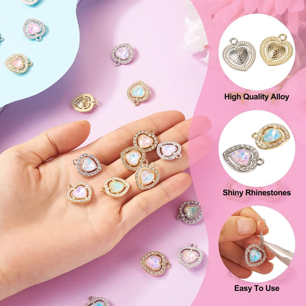 KISSITTY Alloy Glass Charms Crystal Alloy Pendants for DIY Jewelry Making - Image 4