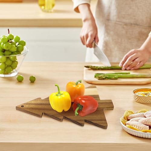 Miniatura 7 de Tabla de charcutería de árbol de Navidad, tabla de cortar de cocina, plato de queso de Navidad, bandeja de servir sushi, bandeja de aperitivo de