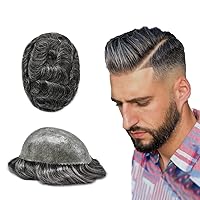 Vista 44 de Pieza de cabello humano real para hombre, sistema de reemplazo PAPY-J, duradero, invisible, gris, rubio, marrón, protesis capilar