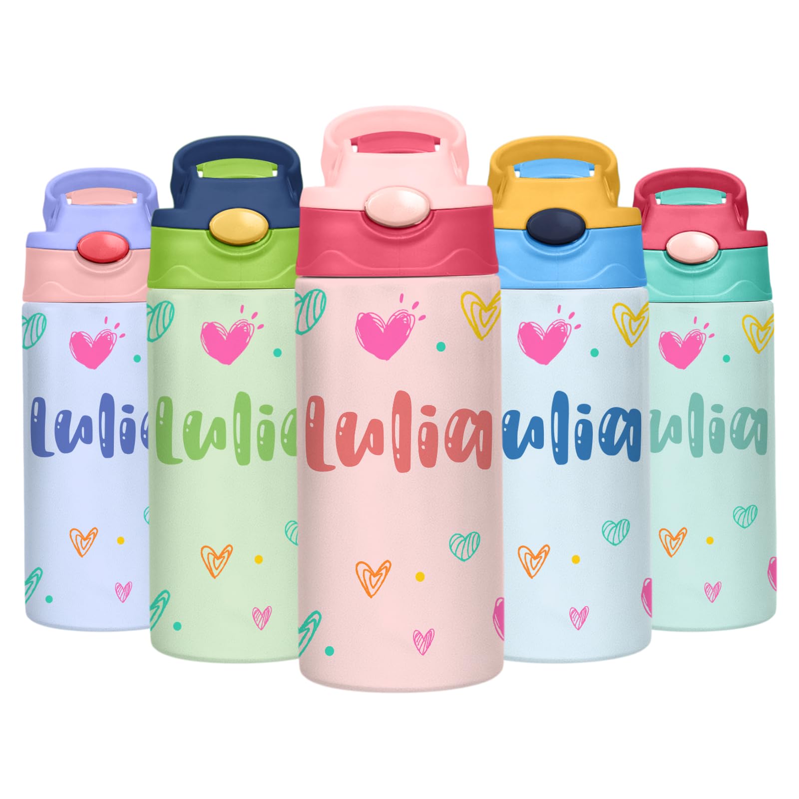Personalised Water Bottles for Kids, Custom Name Kids Water Bottle for School, Cusomise Gifts For Children Insulated Stainless Steel Cup For Back to School Season Chirstmas Birthday Gift (Style 11)