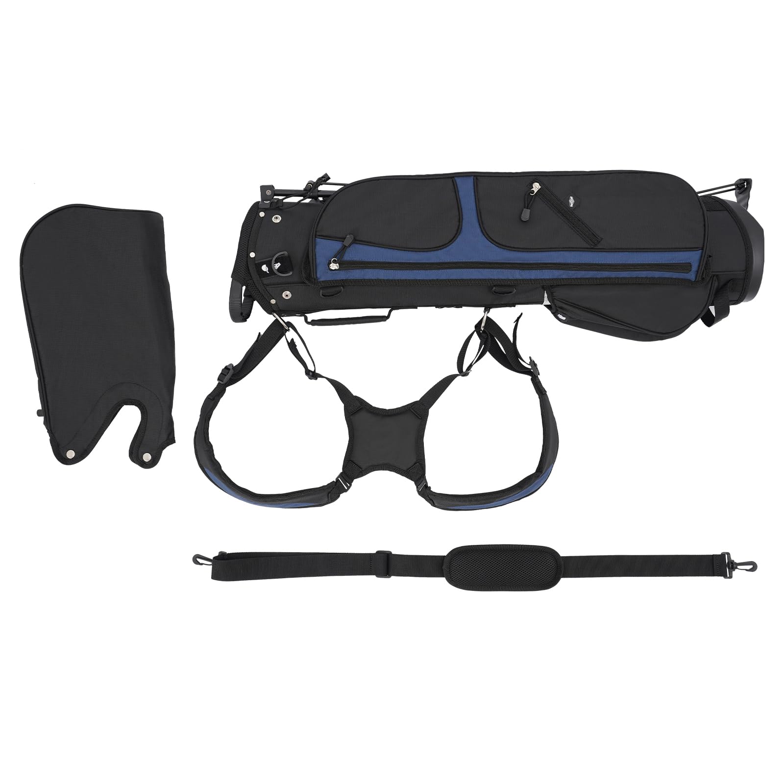 Golf Stand Bag, Portable Sunday Golf Bag with 3 Dividers and 5 Pockets, Golf Stand Bag with Shoulder Strap Enough to Accommodate 5-9 Golf Clubs, Only 5.25 Lbs