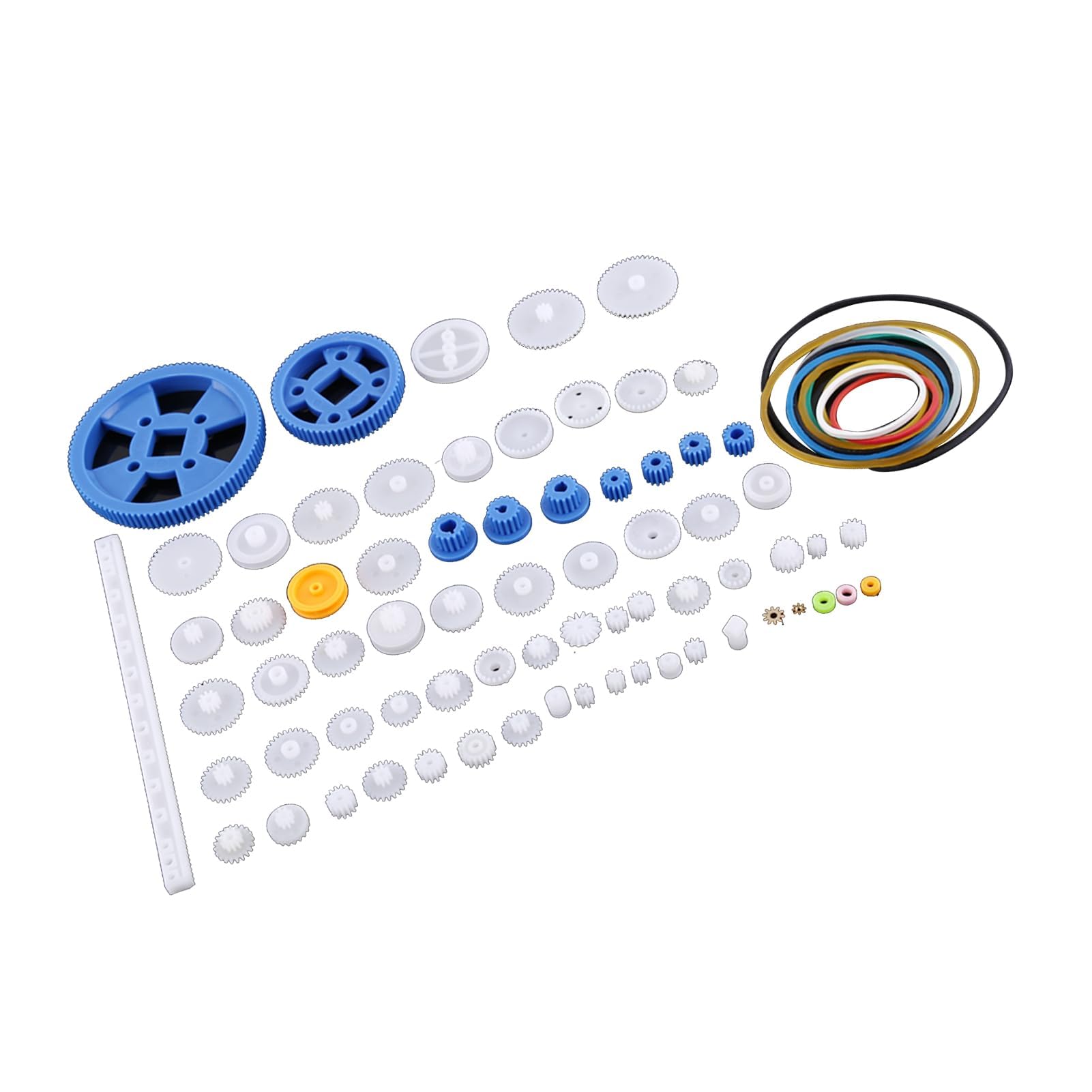 Fafeicy Set Ingranaggi in Plastica, Ingranaggi Motore Elettrico 12v, Kit Viti Senza Fine per Puleggia, Set Ingranaggi per Corona, Parti Giocattoli per Robot Giocattolo(80 Gear Packages)