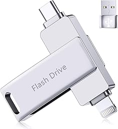 [Ohne App] USB Stick 512GB für iPhone MFi-zertifizierter, Lncnnk 3 in 1 Flash-Laufwerk, Lightning USB 3.0 Speicherstick Fotostick, USB C Stick für iPhone/iPad/OTG Android Handy/Mac/PC,Schwarz
