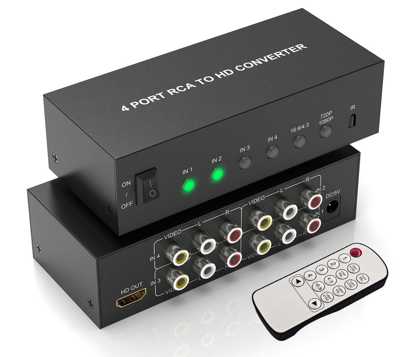 Cbcuyle 4-in-1 RCA to HDMI Converter