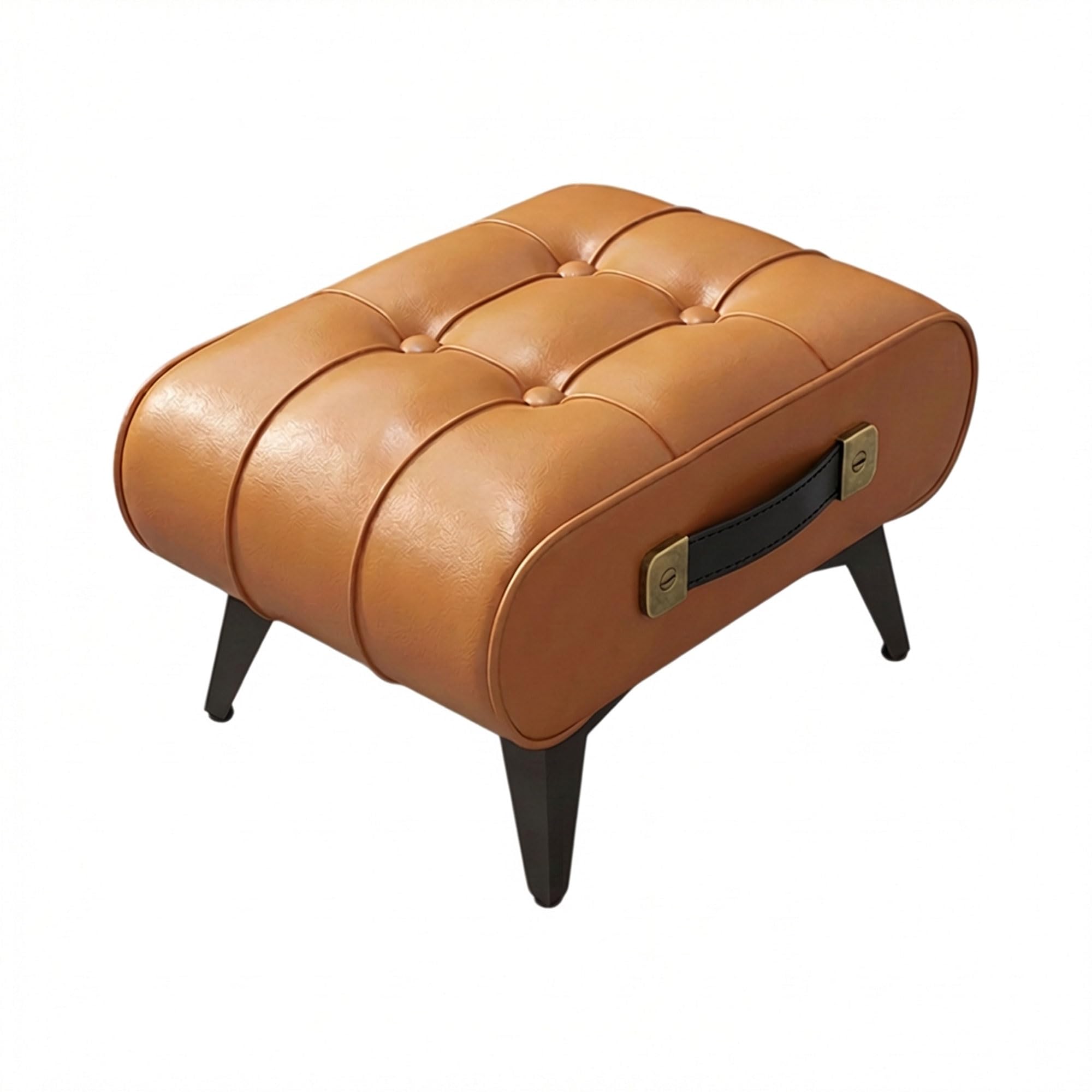 FRANKYSTAR® Kumo - Sgabello Pouf Ottomano Moderno 35,5x25x30 cm Poggiapiedi Panca Moderna in Similpelle Cuoio