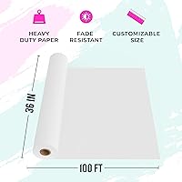 Vista 3 de Bryco Goods Rollo de papel kraft blanco – 36 x 100 pies (1200 pulgadas) – Hecho en Estados Unidos – Papel de cartel para pintura, uso de caballete
