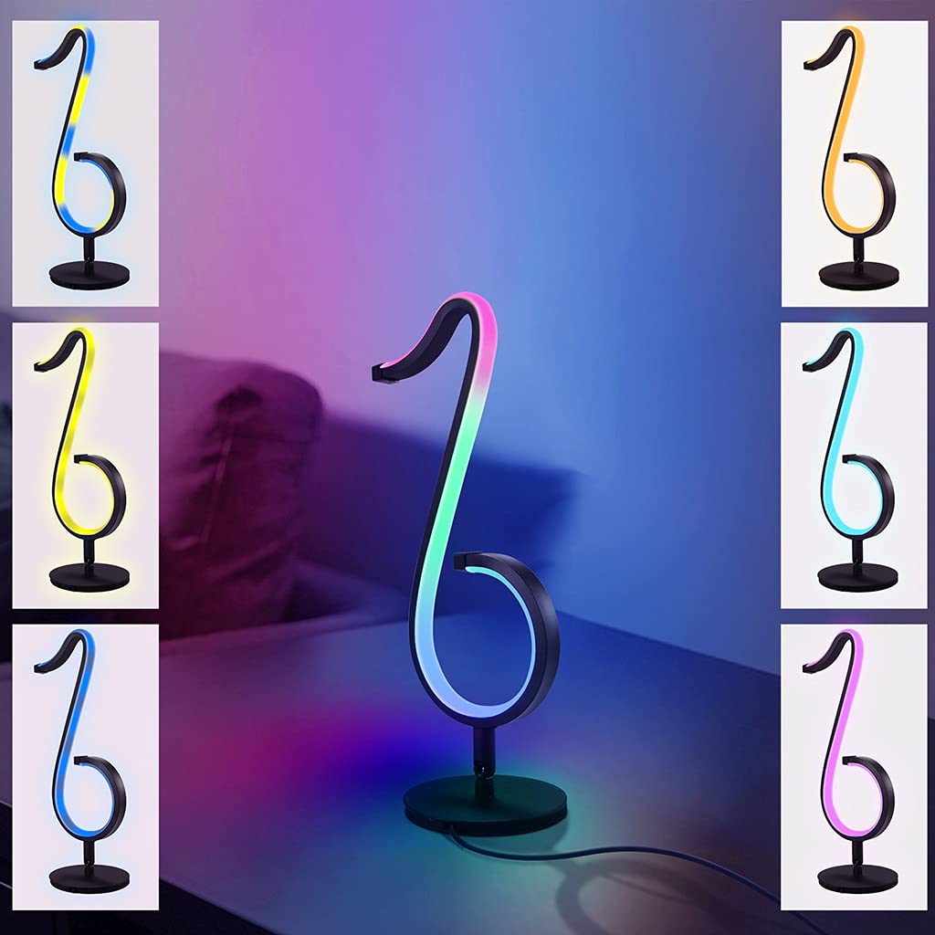 Luce da Tavolo da Gioco RGB Intelligente, Illuminazione Ambientale a LED con Sincronizzazione Audio, Illuminazione D'atmosfera per Decorazioni Artistiche, Controllo App Bluetooth, USB