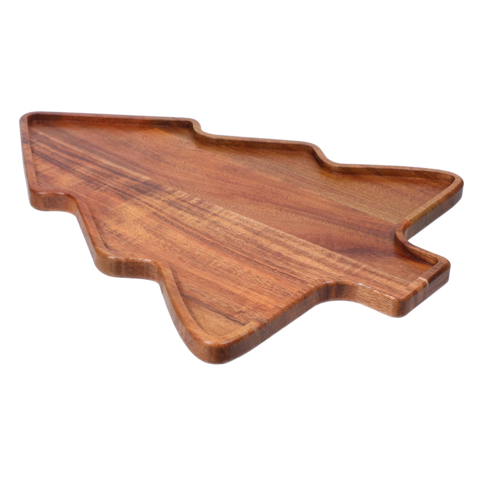 Bandeja para Árbol De Navidad De Madera De Acacia Plato De Servido para Fiestas Navideñas Bandeja De Madera para Aperitivos y Dulces