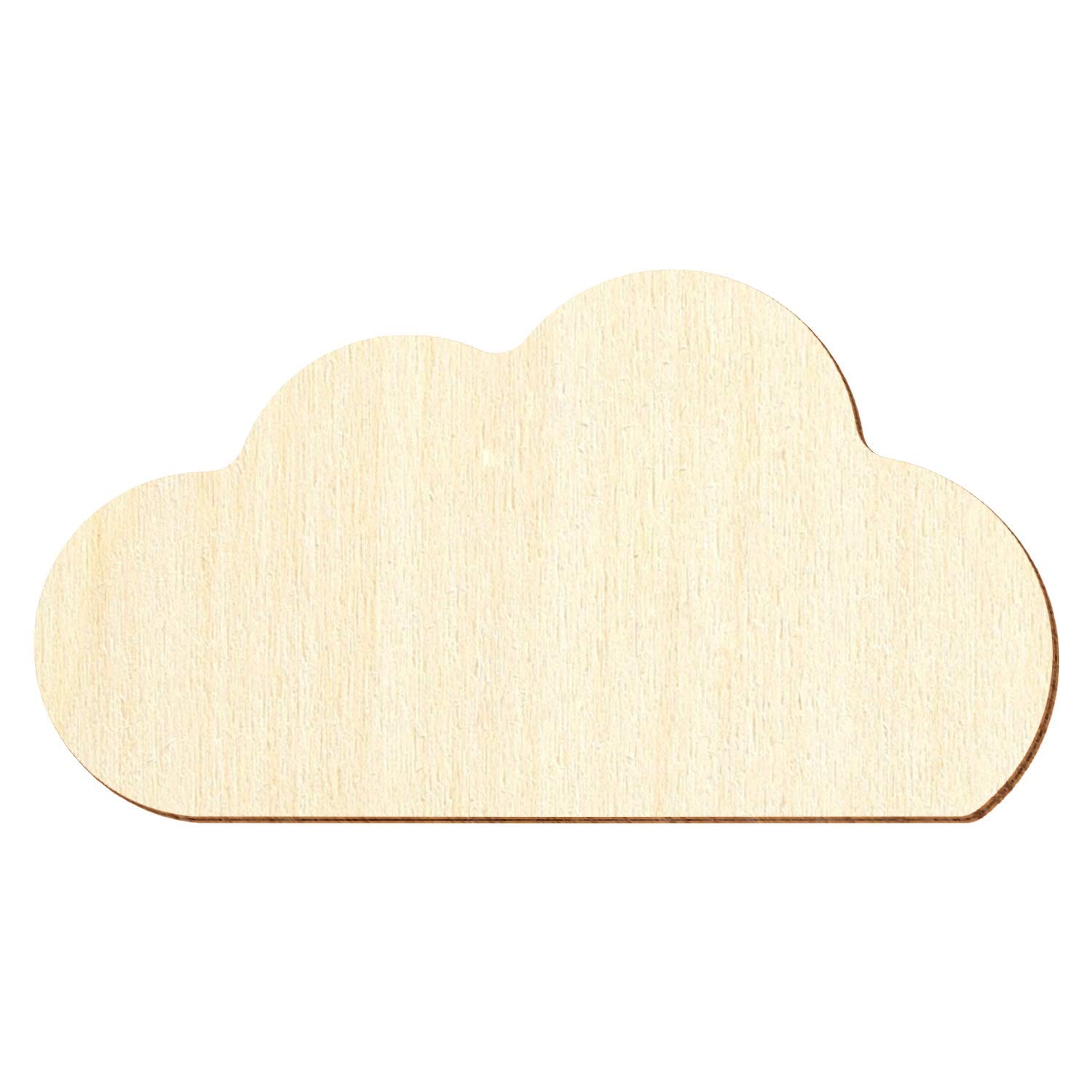 Nube de madera V2 – Decoración para manualidades 3 – 50 cm, tamaño: 40 cm, pack con 50 unidades