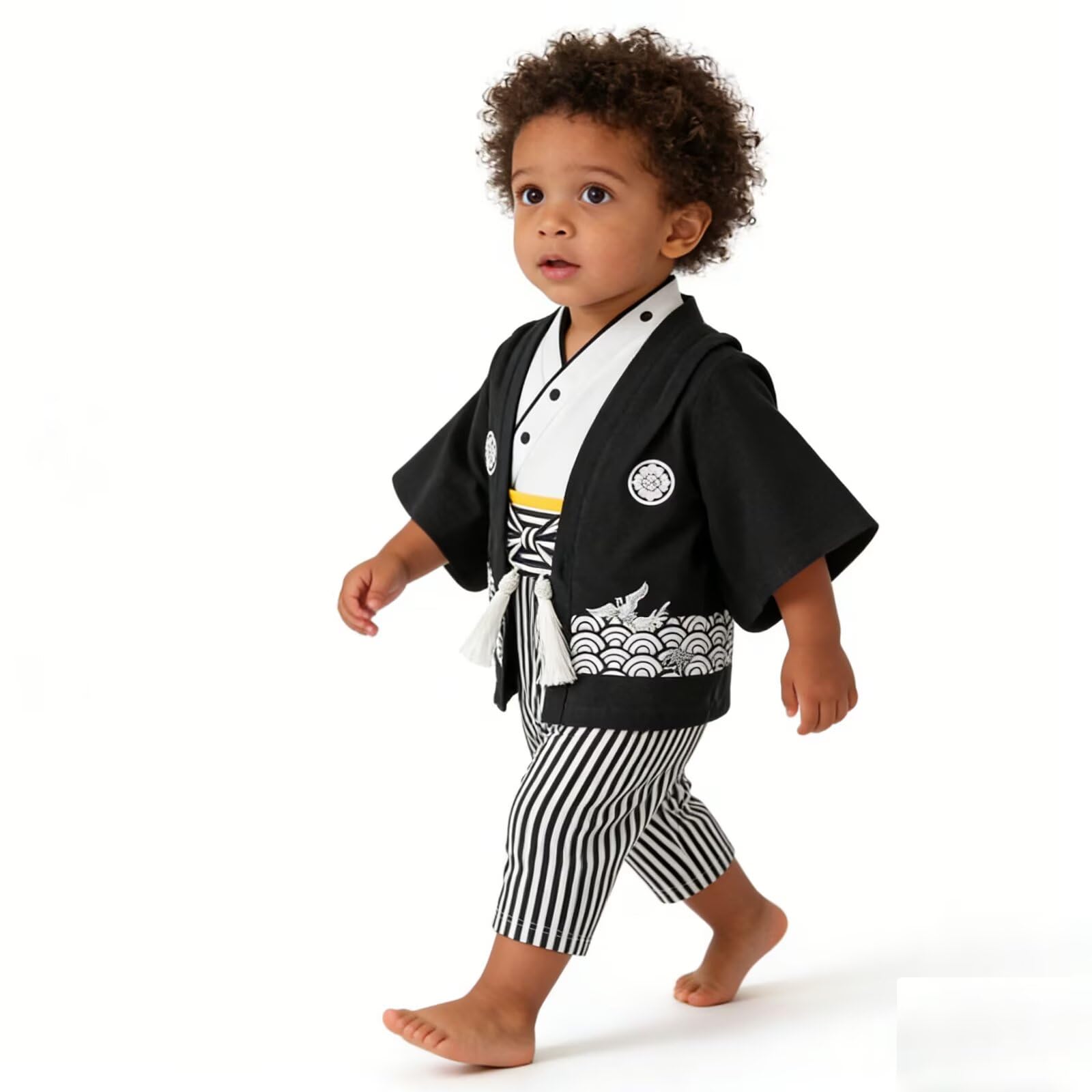 Baby Boy Kimono Romper Suit Japanese Costumes Infant Cotton Samurai Outfits