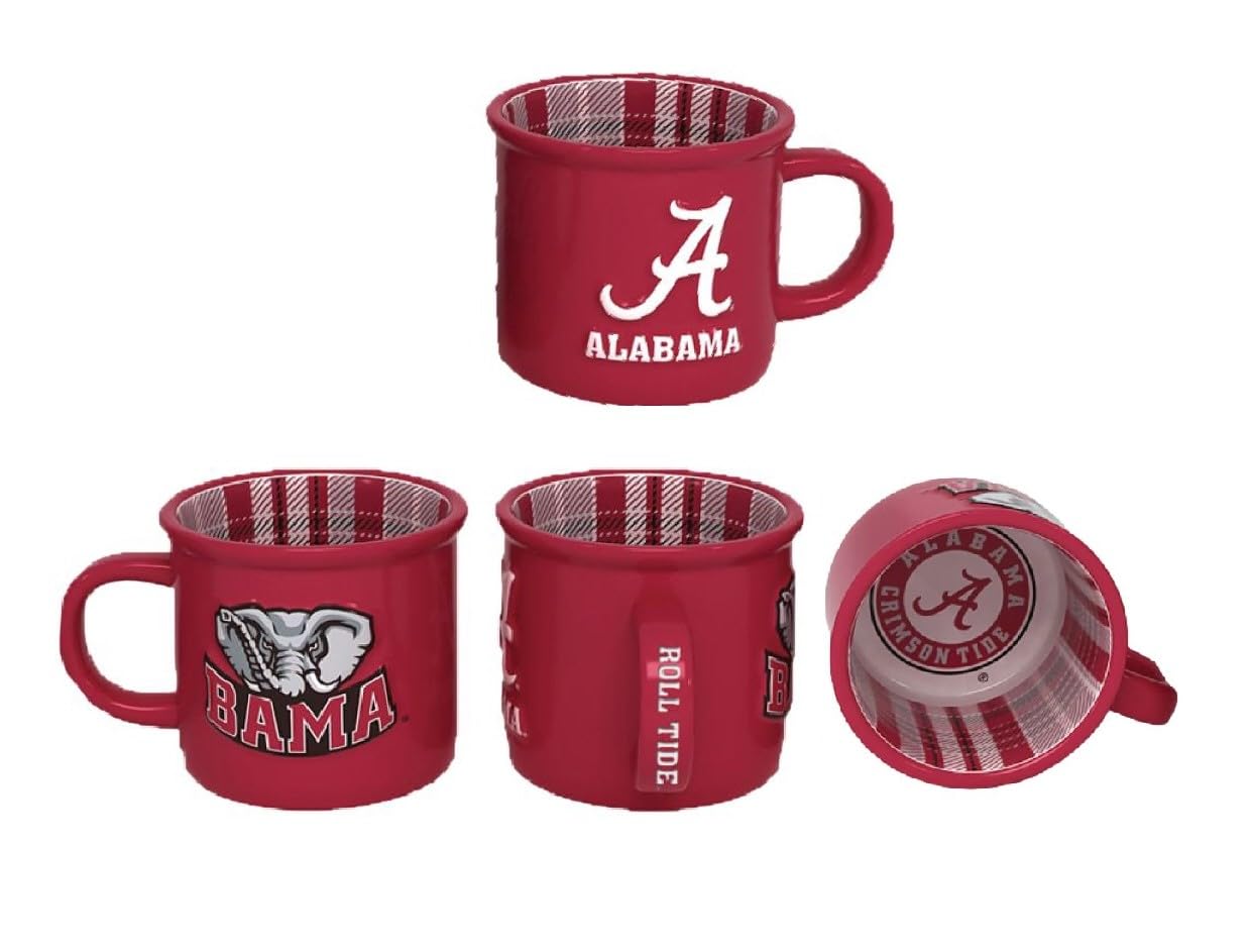 Amazon.com: RFSJ INC. Alabama Crimson Tide XL Ceramic Relief (3D) Coffee Mug  - Official Logo and Team Colors, 23oz : Sports & Outdoors