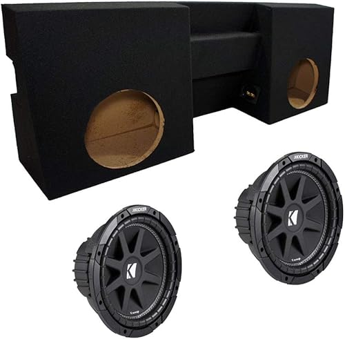 American Sound Connection Kicker Bundle compatible con Toyota Tacoma 2005-2012 doble cabina 43C104 Comp C10 Dual 10" cargado subcaja
