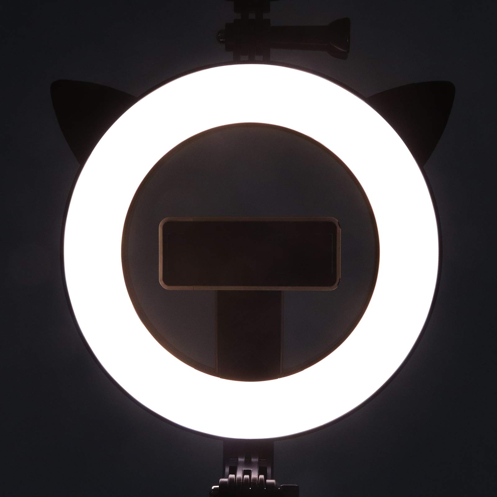 Selfie Stick con luce di riempimento per orecchie di gatto Bluetooth Otturatore remoto Supporto per telefono estensibile in ABS in acciaio inossidabile 9 livelli di luce