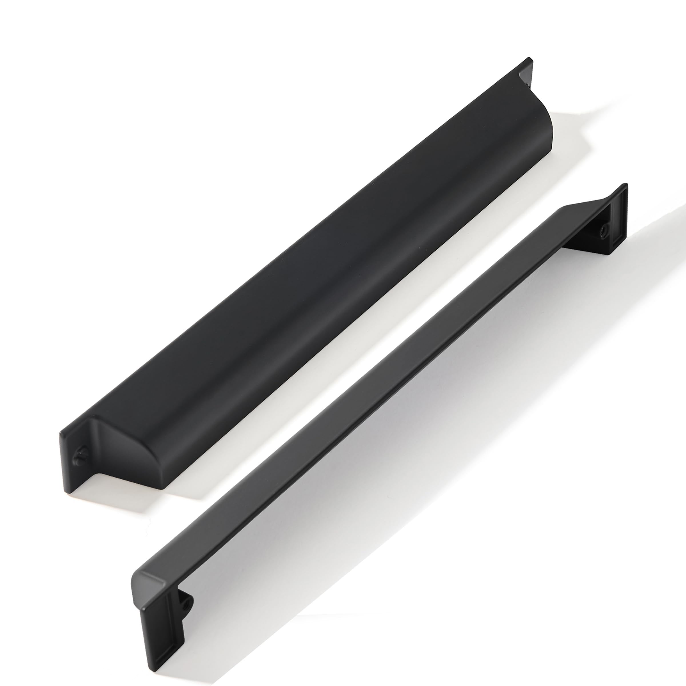 ZAUYX 2 Pack 7 Inch Center to Center Matte Black Cabinet Cup Pulls Drawer Pulls Kitchen Hardware Channing Cup Pulls Drawer Handles Knobs 7 inch Hole