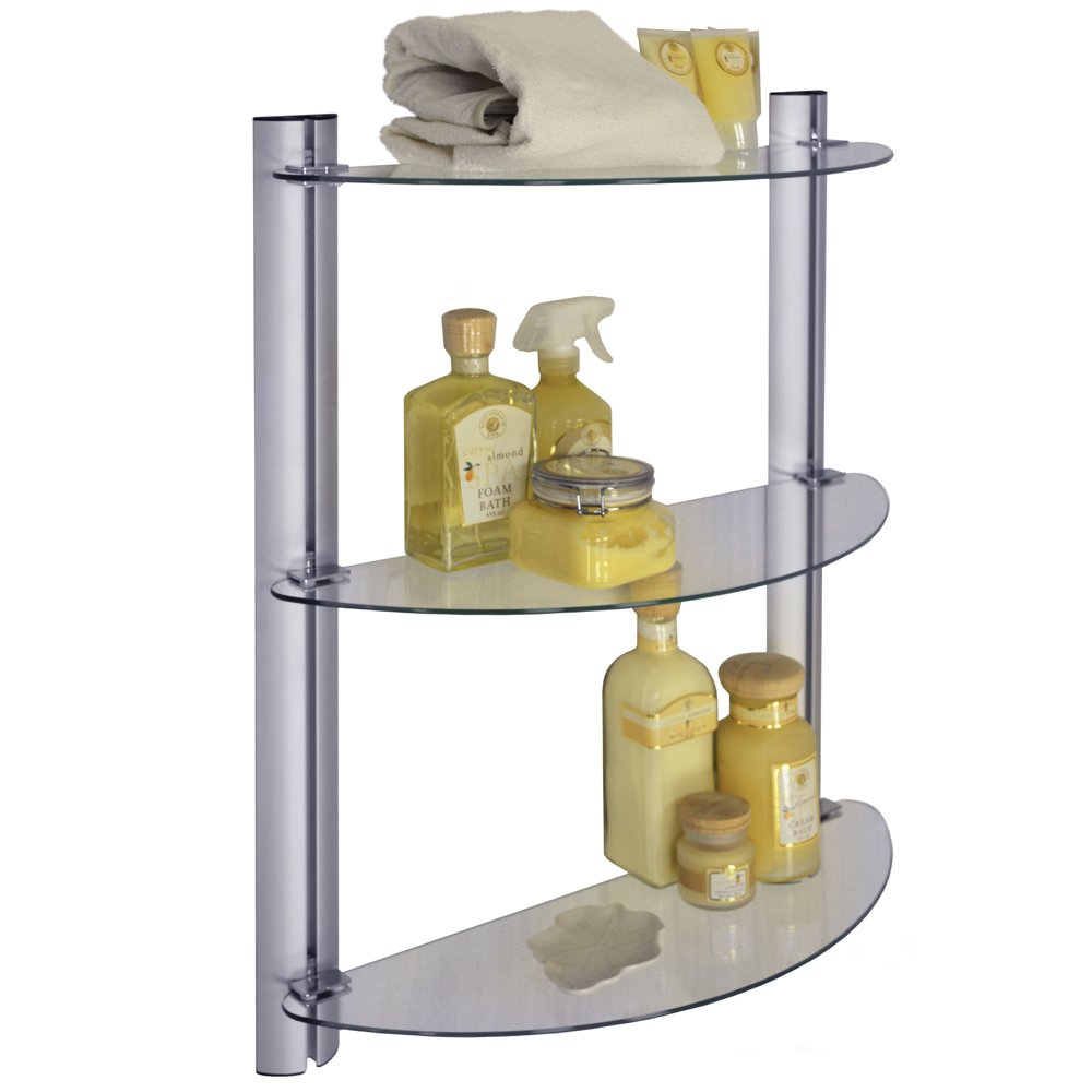 SPLASH - 3 Tier Glass Bathroom Wall Storage Shelves
