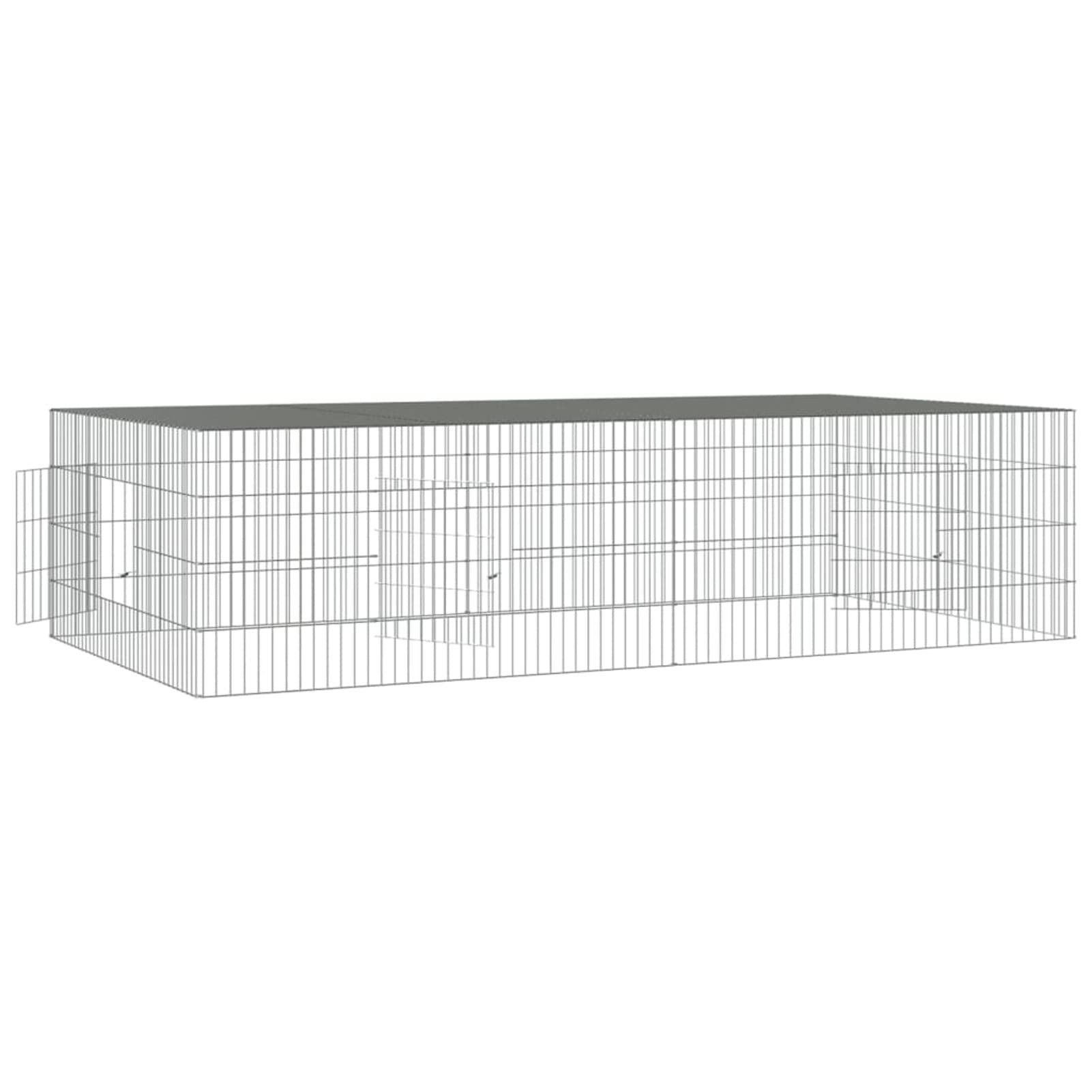 Jaula para conejos de 2 paneles de 220 x 110 x 55 cm, hierro galvanizado, parque infantil CIADAZ para animales pequeños, corralito para mascotas, corral de gerbo, jaula para conejos interior, carcasa
