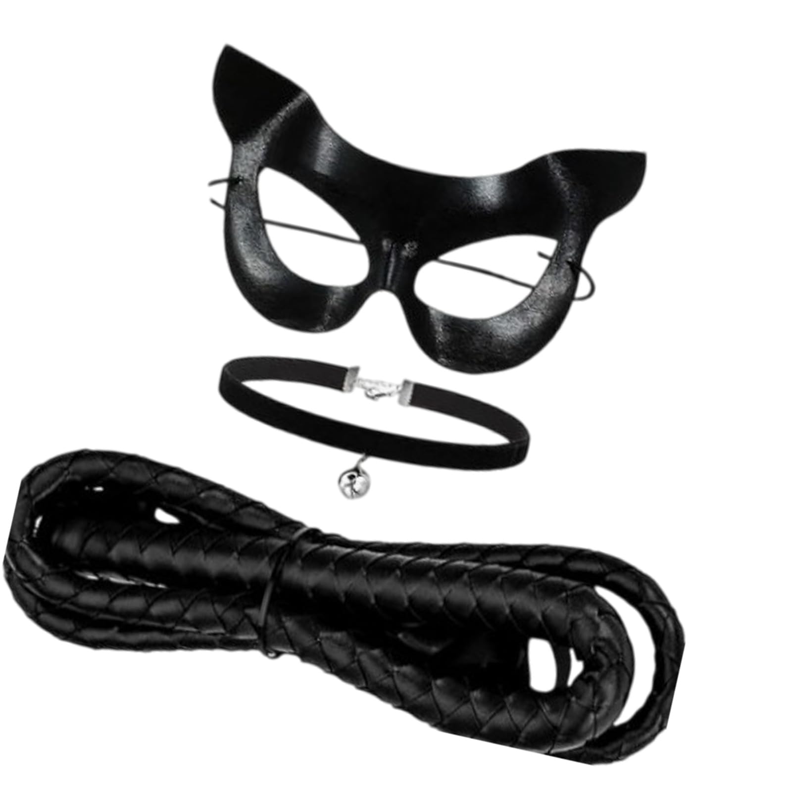 3Pcs Black Cats Costume For Women Halloween Masquerades Bells Choker Necklace Whip Cosplay Cats Woman Costume Gifts Woman For Women