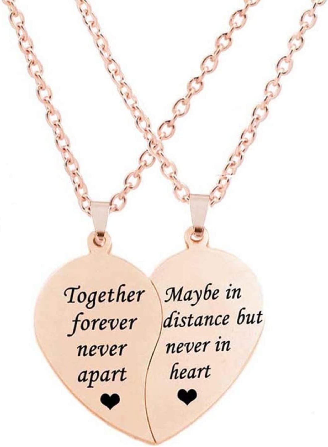 MJartoria BFF Necklace for 2-Valentines Heart Matching Necklace Best Friends Pendant Friendship Necklace Set of 2 Birthday Gifts