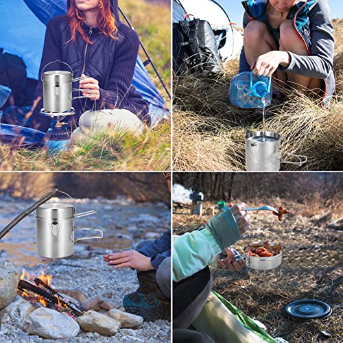 Lixada Camping Pot Stainless Steel Lightweight Kettle Bottle Cup Or Pot With Foldable Handle And Dual Use Cover For Camping Hiking Backpacking Picnic #TOP7