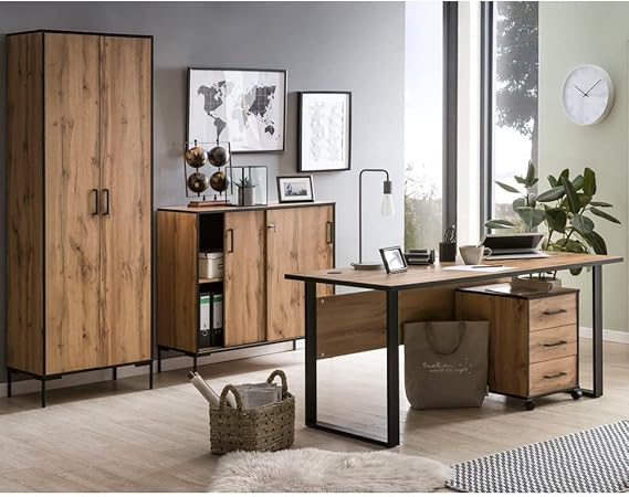 Lomadox Arbeitszimmer Komplett Set in Eiche Landhaus Nb., B/H/T: ca ...