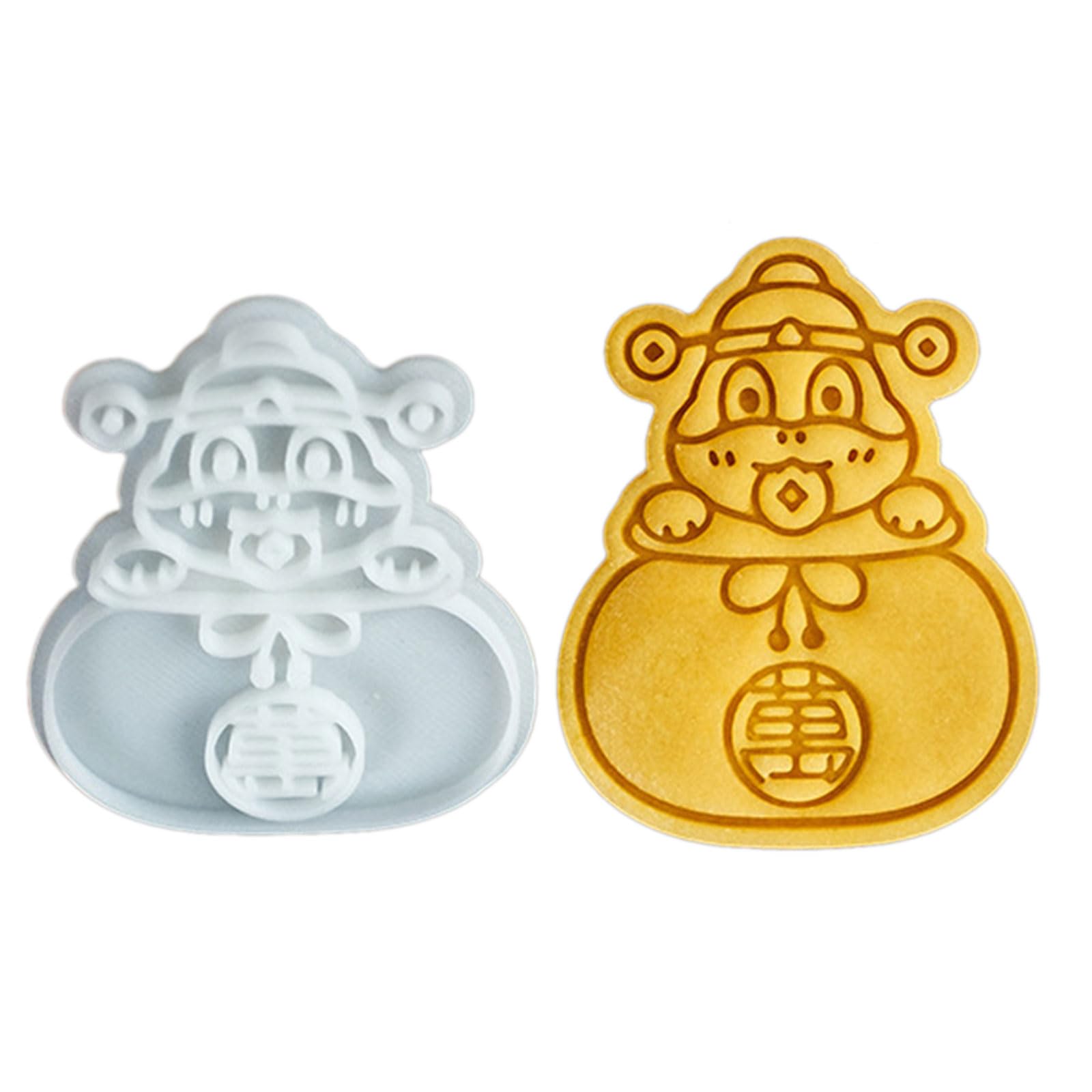 Tsophreniq Unique 2025 Snake Year Cookie Make Unique 2025 Snake Year Cookie Embosser with Detailed Fortunes Bag Molds Family Gathering Bakewares