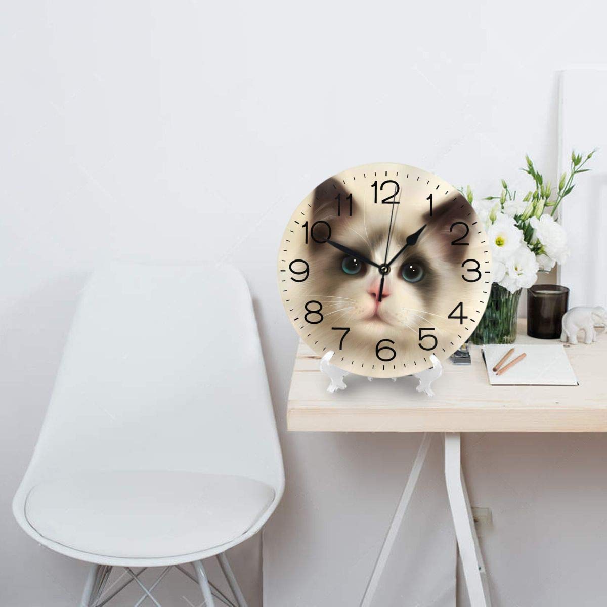 【リアル】壁掛け ペット時計 かわいい ラグドール インテリア リアル】壁掛け ペット時計 かわいい ラグドール インテリア