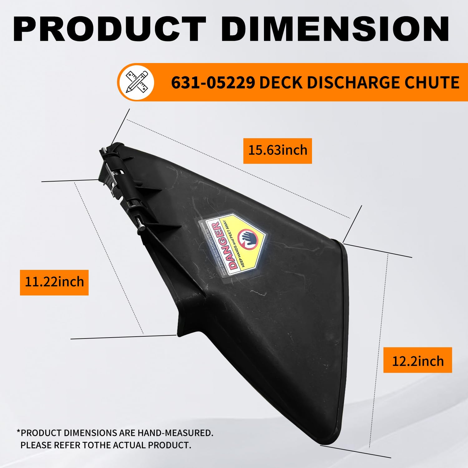 deawater 631-05229 - Conjunto deflector de canal de descarga de cubierta para MTD Craftsman Troy-Bilt Cub-Cadet Murray Yard-Machine Yardman LT1040 LT1045 LT2042 descarga lateral, 631-0216 631-05193