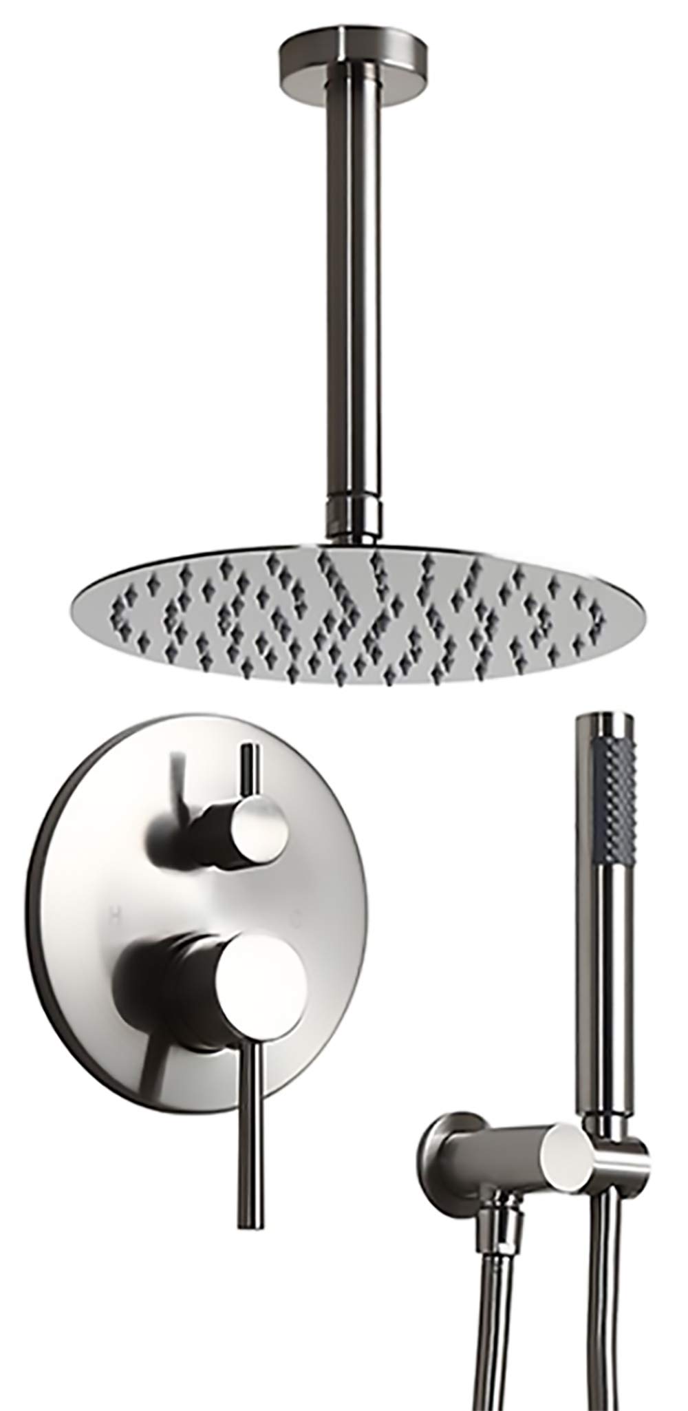 Buy Homary Brushed Nickel Solid Brass WallMount Rainfall Shower Faucet