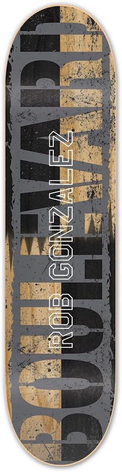 Blvd Skateboards Rob Gonzalez Split Skateboard Deck, Grey/Black