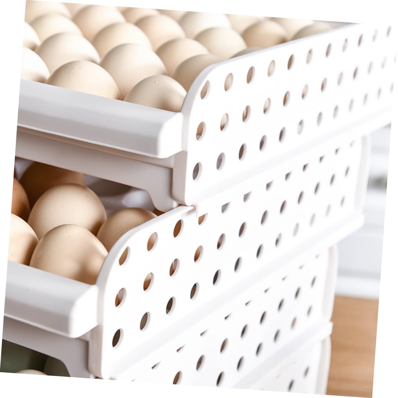 PP Caja de Huevos Apilable 2 Capas, 30 Compartimentos