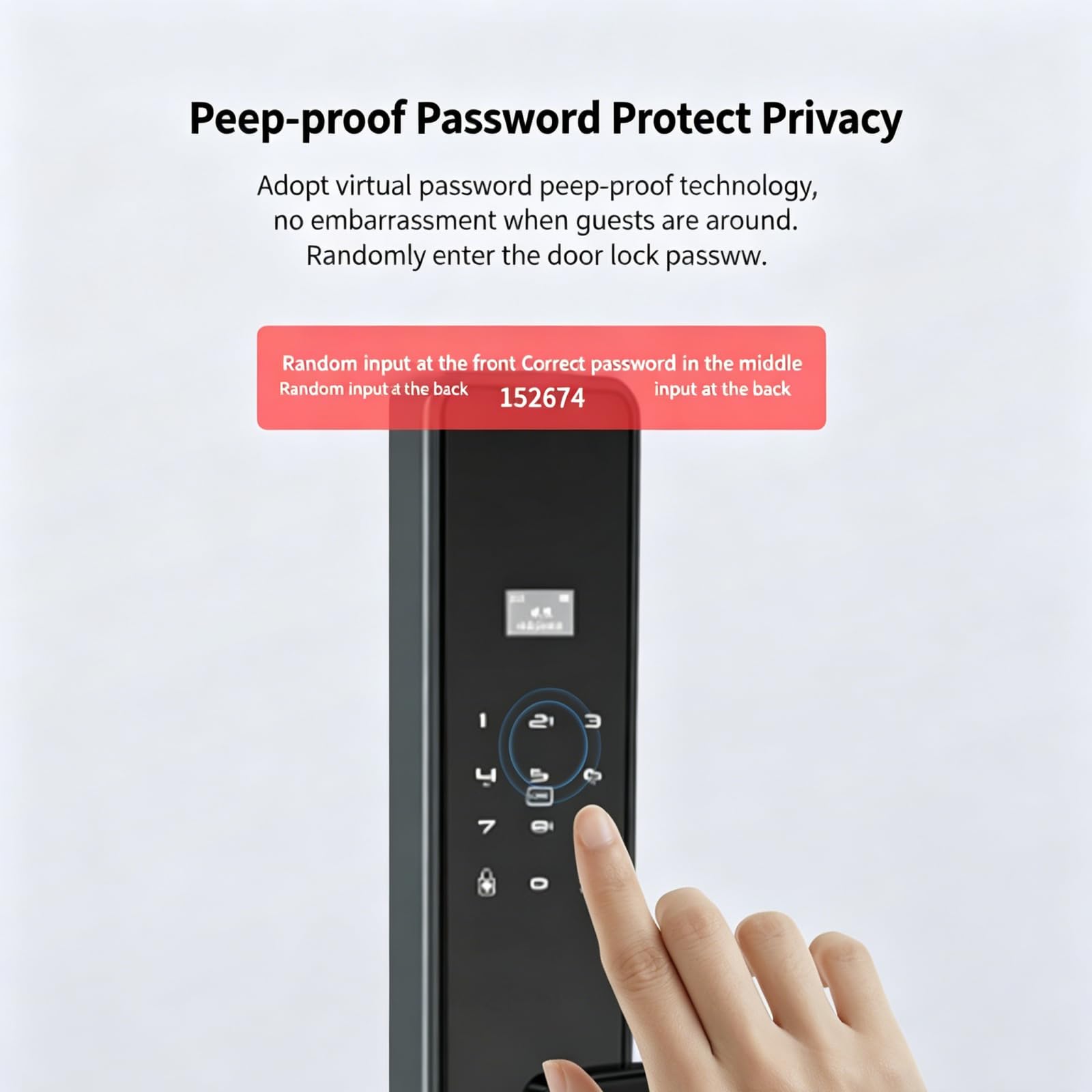 Serrure de porte intelligente avec caméra, empreinte digitale, mot de passe et accès aux cartes – Entrée sans clé pour la sécurité à domicile