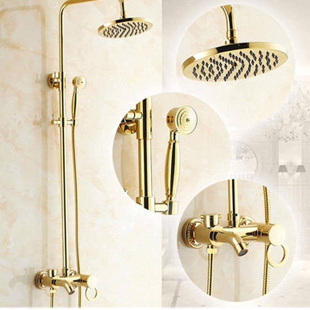 Amazon.com: SENNIAN Bath Kits Full Copper Royal Gold-Plated Shower  