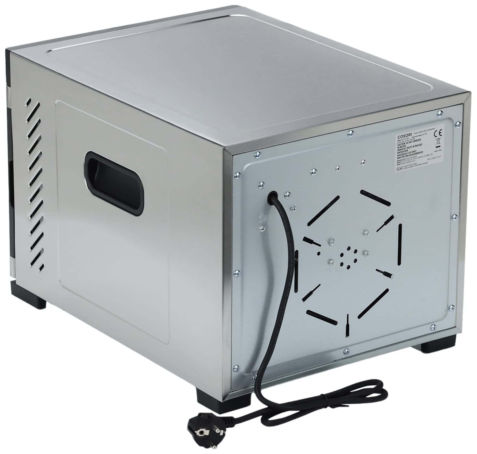 COSORI Odwadniacz żywności z 6 tacami ze stali nierdzewnej, 650 W, timer 48H, 35-75°C, dehydrator żywności z 3 rolkami na owoce, 3 sitkiem siatkowym, 50 przepisów w języku francuskim i angielskim, bez