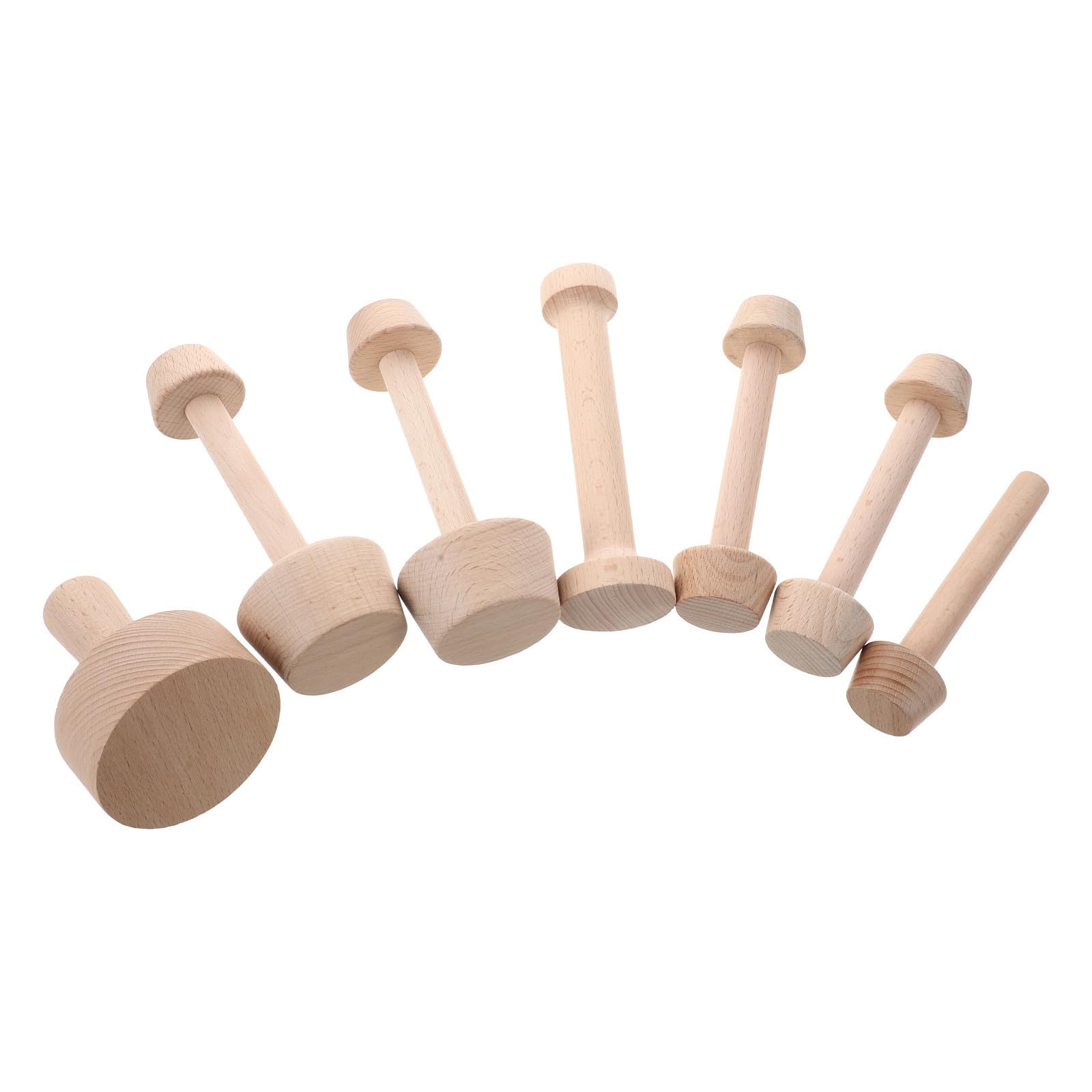 INOOMP Molde de Madera para Tartaletas de Huevo de Doble Cara, Prensa para Masa Fácil de Limpiar, 7 Piezas para Repostería en Panaderías Pequeñas y Cocina