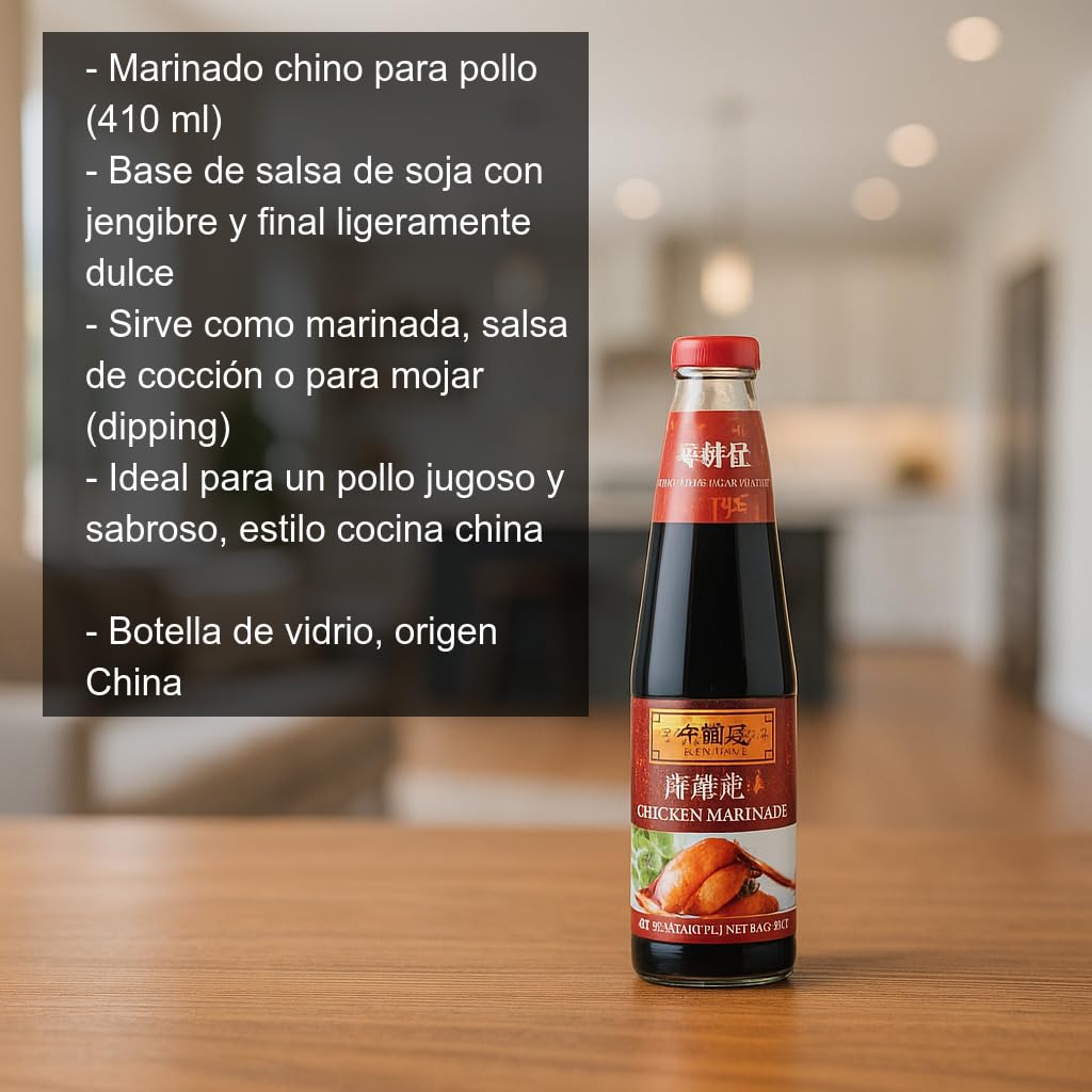 Salsa de soja y jengibre Marinado Chino para pollo 410 ml Pack 2 botellas de vidrio