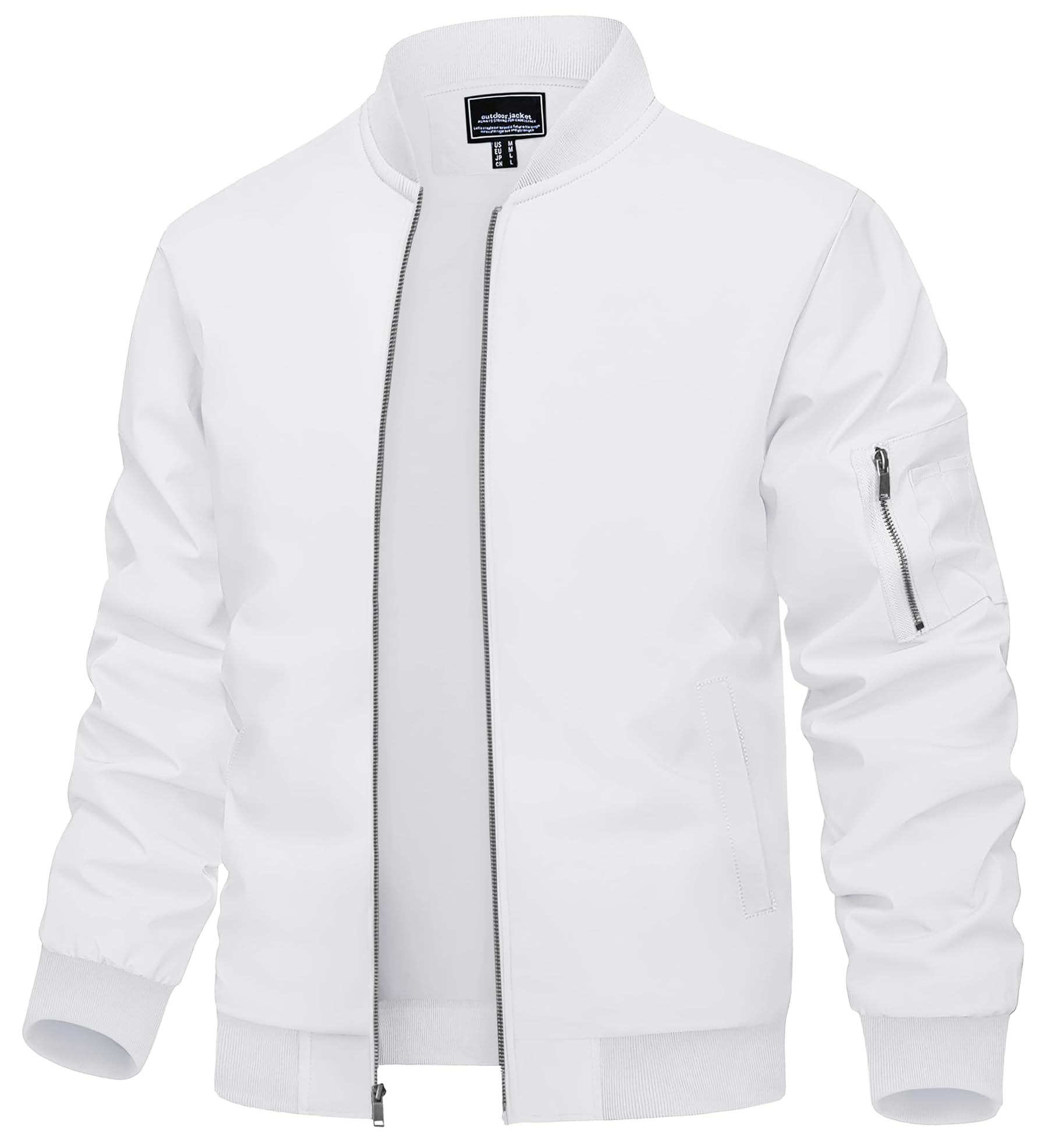TACVASEN Herren Bomberjacke Sommer Blouson Jacke Übergangsjacke Leichte Fliegerjacken Freizeit mit Taschen