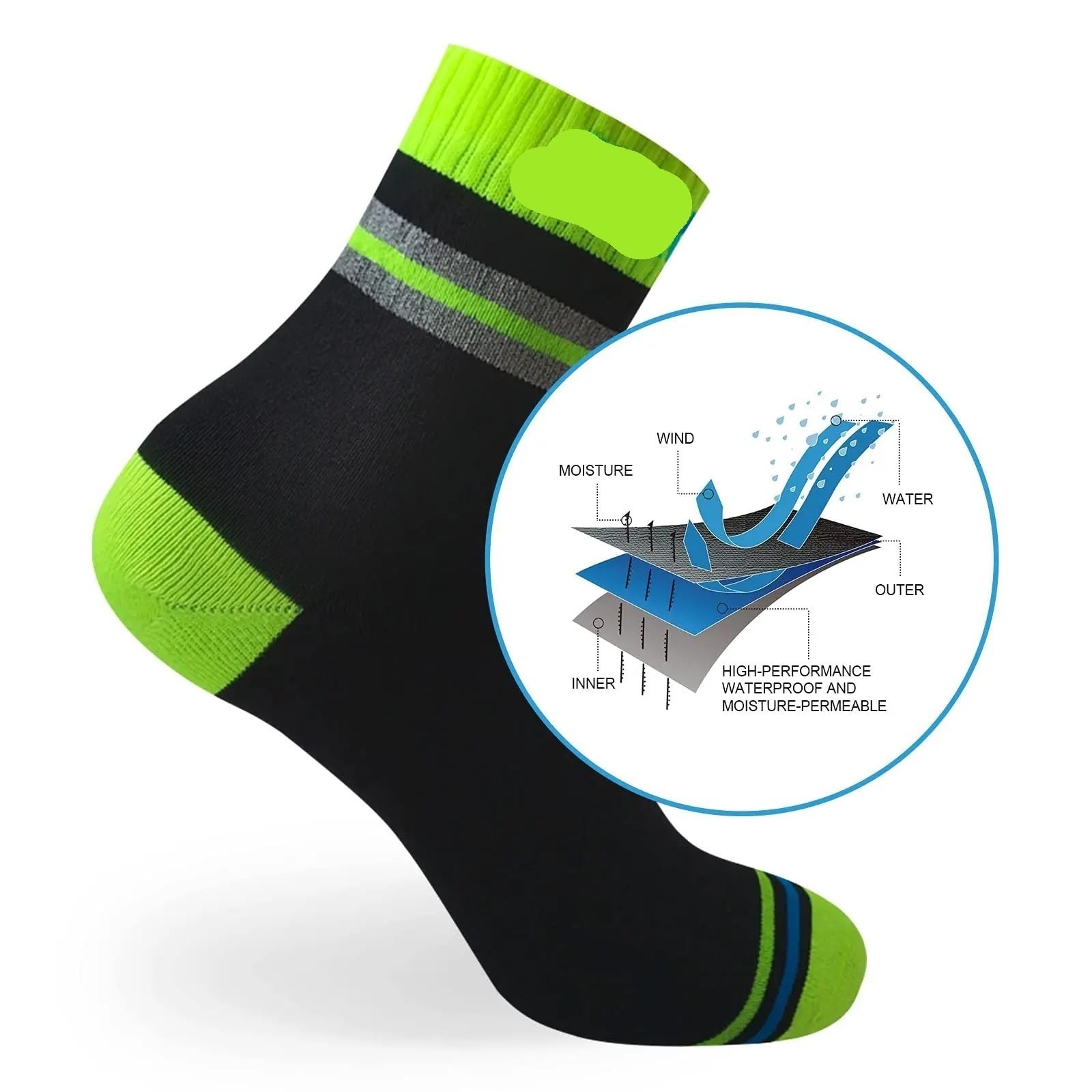 Wasserdichte Socken Wasserdicht Atmungsaktiv Männer Und Frauen Socken Warme for Wandern Camping Laufen Radfahren Angeln Trekking FüR Wie Laufen