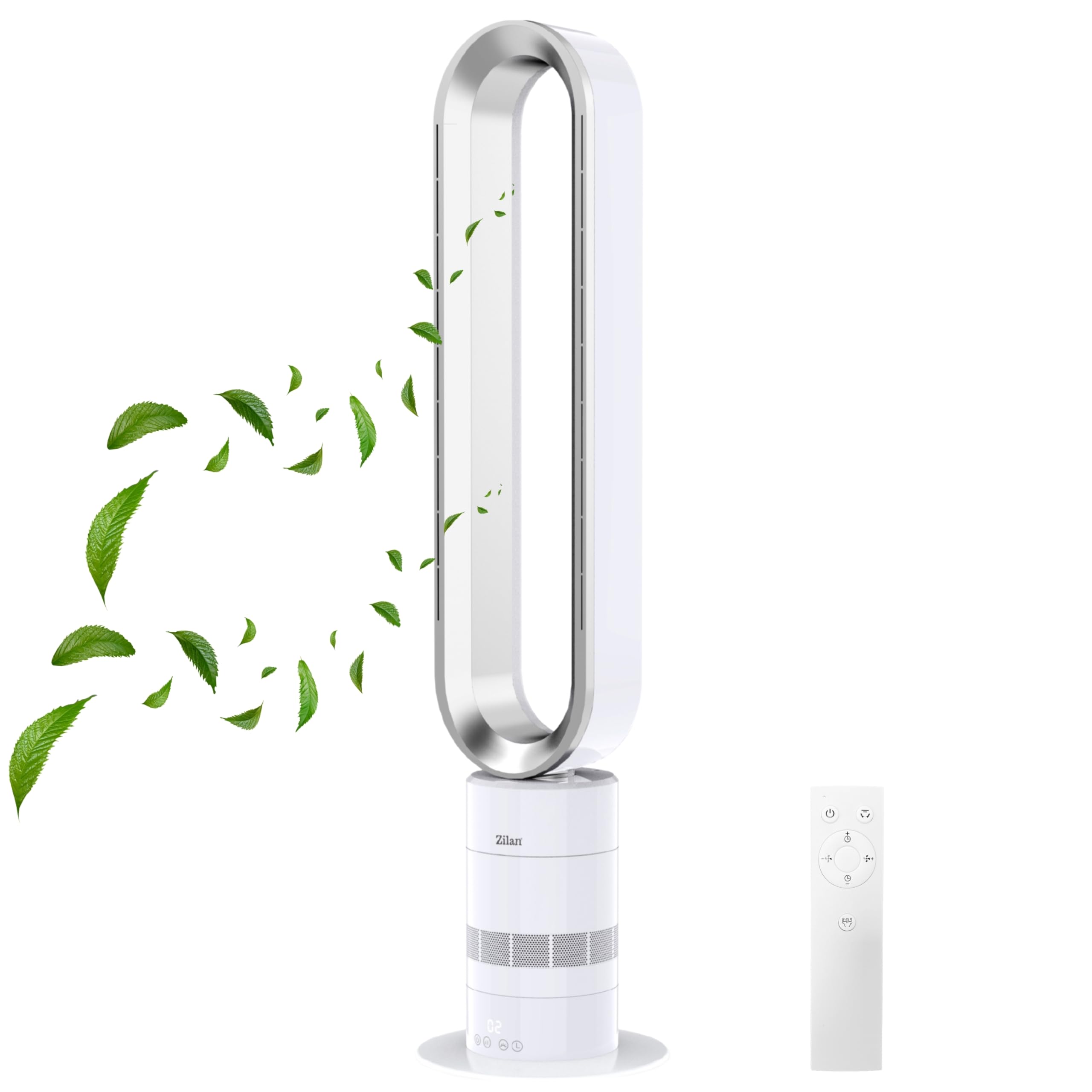 Zilan Turmventilator leise mit Fernbedienung – energiesparender BLDC Motor Standventilator mit Kühlung - Säulenventilator 10 Sufen & 10 Modi, 900 m³/h, Oszillation, Timer, Touch Display