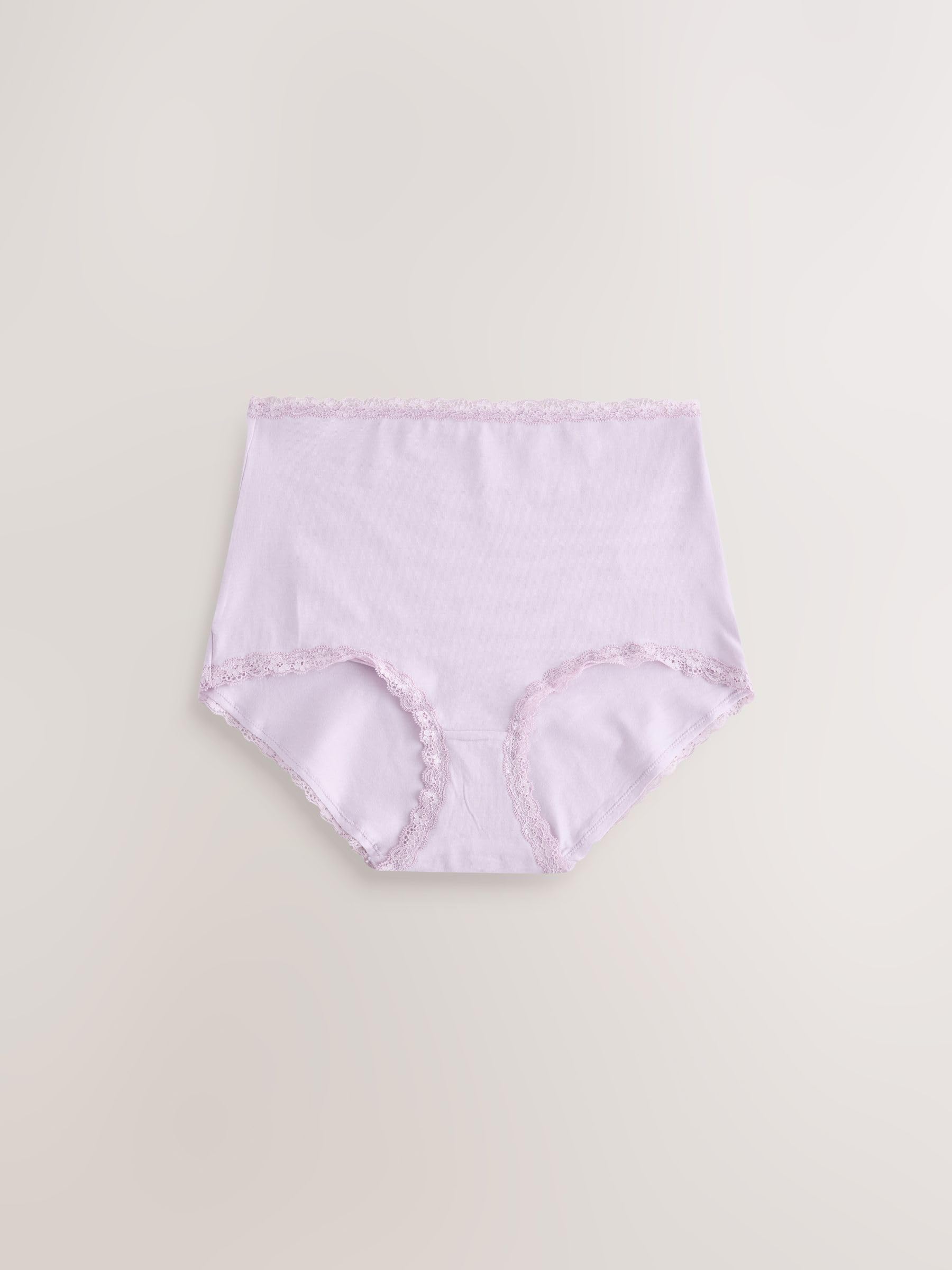 NEXT Mujeres Pack de 10 Braguitas Altas de algodón y Encaje